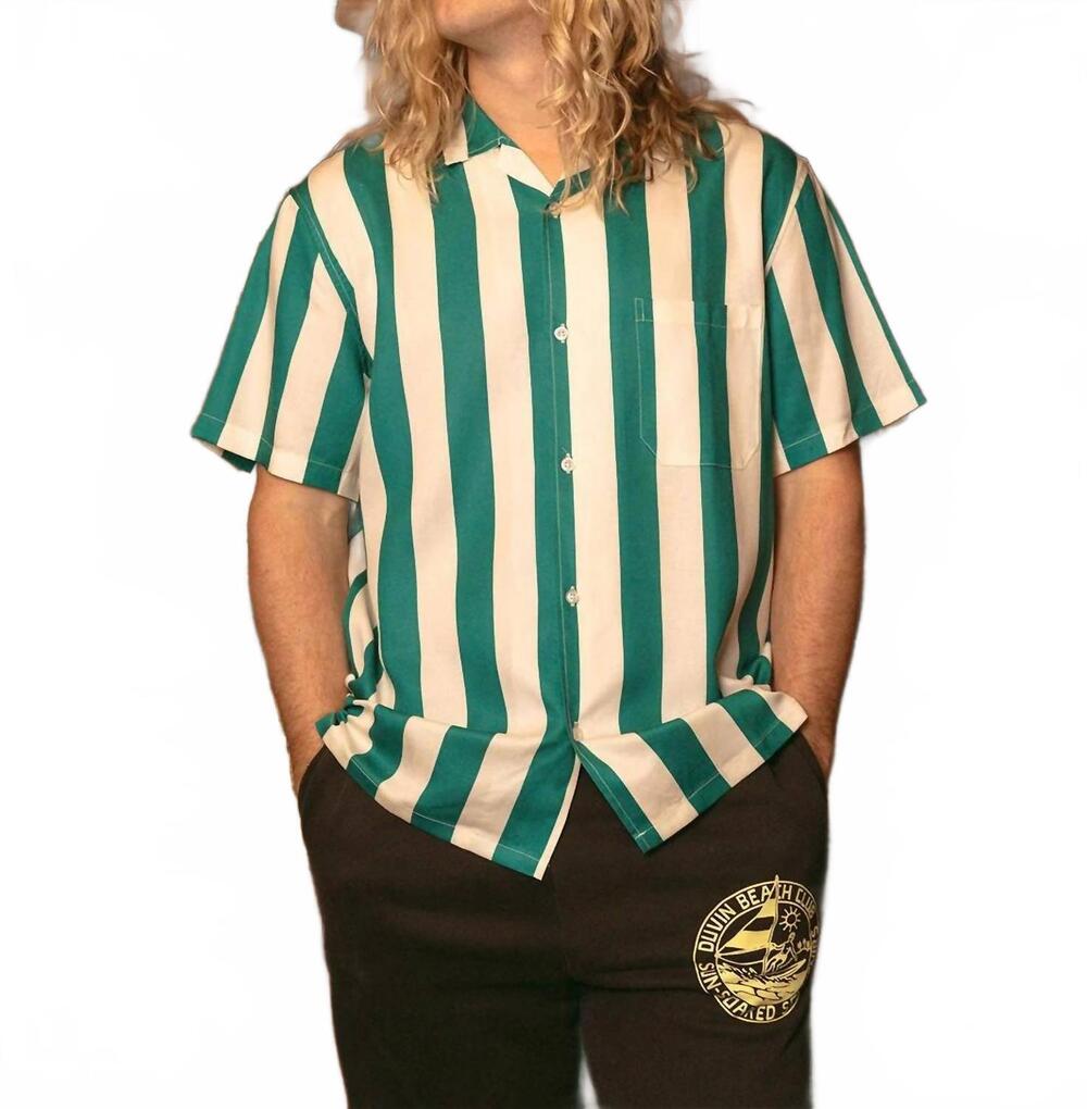 NEW DUVIN DESIGN CO. travel button up shirt in teal